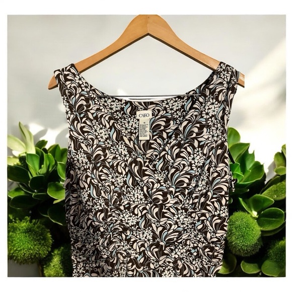 Cato Brown and White Floral Midi Dress - Picture 3 of 5